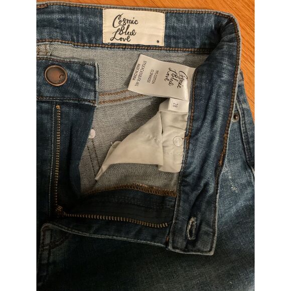 Cosmic Blue Love Jeans Women's 28 C6558JFK Medium Wash Bootcut Stretch distress - Picture 3 of 7